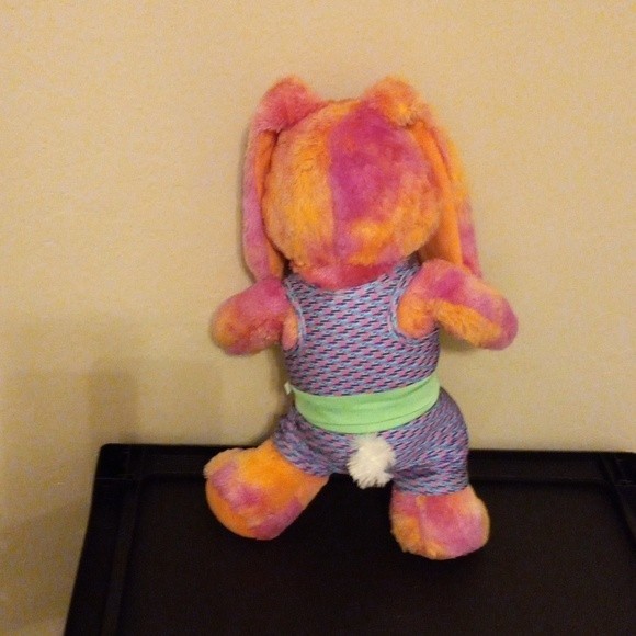 Retired Build A Bear Sunset Tie Dye Myrtle Beach Bunny with Workout Outfit - Picture 2 of 5